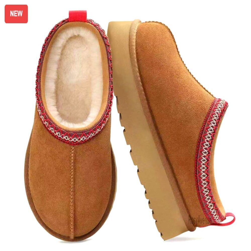Platform Slipper Boots Fleece Lined Memory Foam Anti-Slip Indoor Outdoor